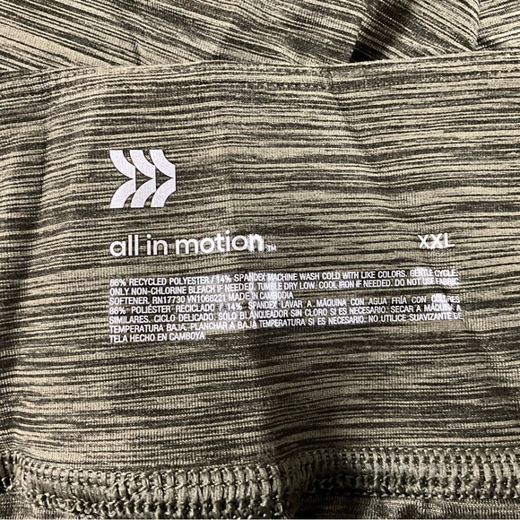 All In Motion Women's Knit Mid-Rise Wide Leg Pants - Heathered Olive Gre… - Picture 7 of 9